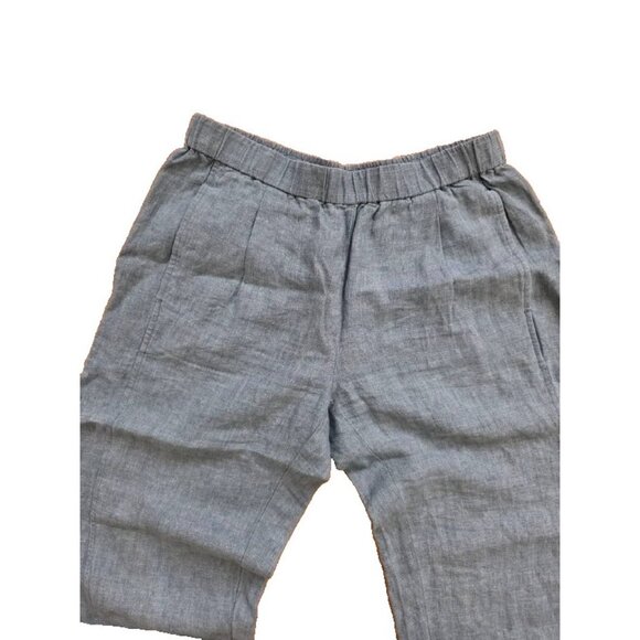 Eileen Fisher Pants Organic Linen Pull On Elastic Waist Soft Grey Pet S A001221 - Picture 3 of 11